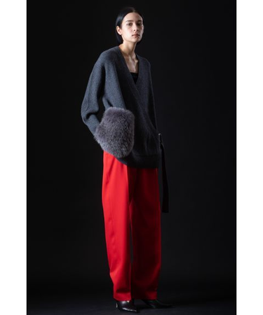 ウール タックテーパードパンツ