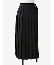 ウール サイドオープンプリーツ ベルトスカート