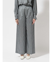 シルク ストライプワイドパンツ