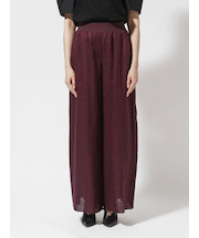 リネン バンドウエストワイドパンツ