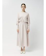 透かし柄編み フレアニットワンピース