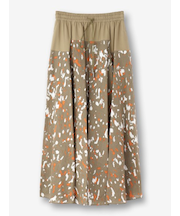 リネン プリント柄 フレアスカート