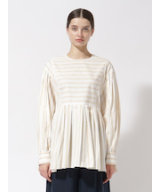 コットンシルク ペプラムアイコニックブラウス