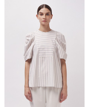 タックショルダー ブラウス