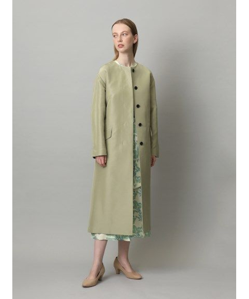 コットンシルク ダブルクロス ノーカラーコート