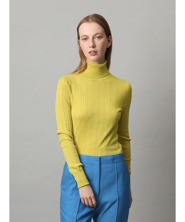 ウールシルク タートルネックニット