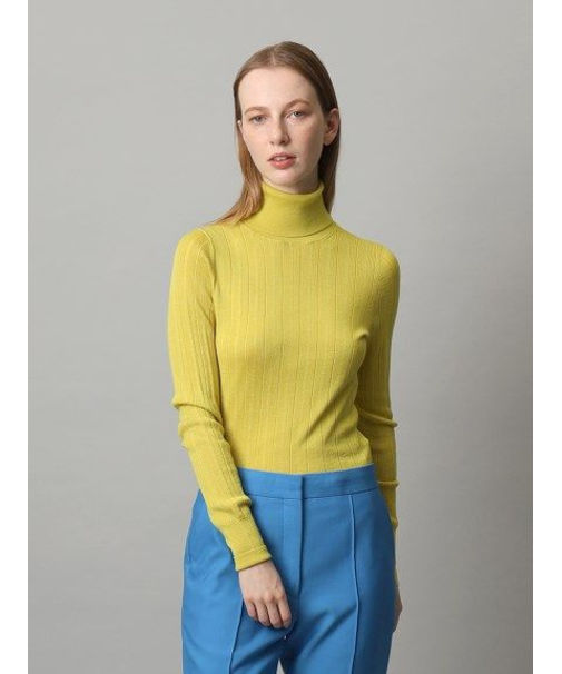 ウールシルク タートルネックニット