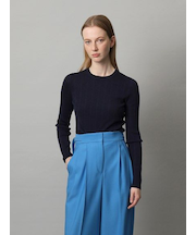 ウールシルク クルーネックニット