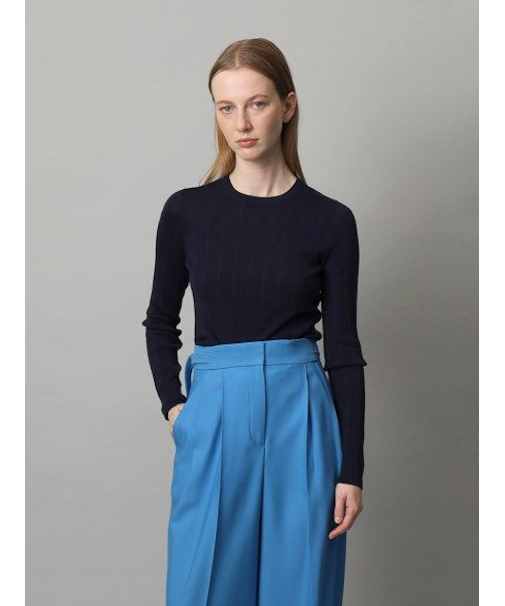 ウールシルク クルーネックニット