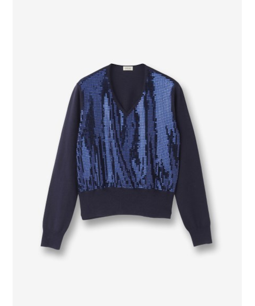 スパンコール Vネックニット