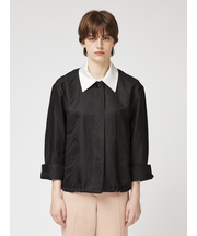 2WAY襟 格子織柄ジャケット