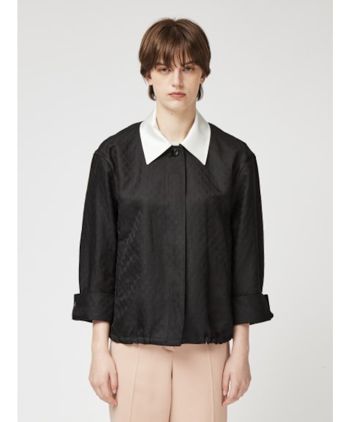 2WAY襟 格子織柄ジャケット