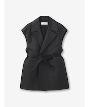 格子織柄ラペルドベスト