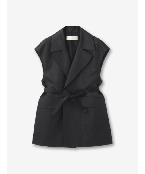 格子織柄ラペルドベスト