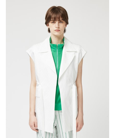 格子織柄ラペルドベスト