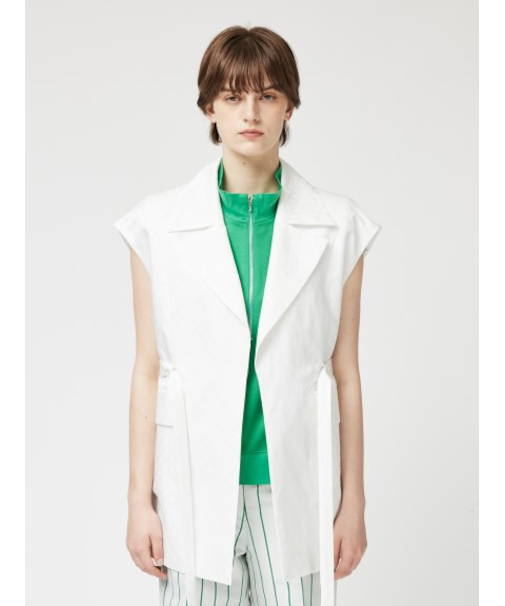 格子織柄ラペルドベスト