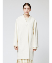 ノーカラーVネックコート