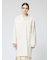 ノーカラーVネックコート