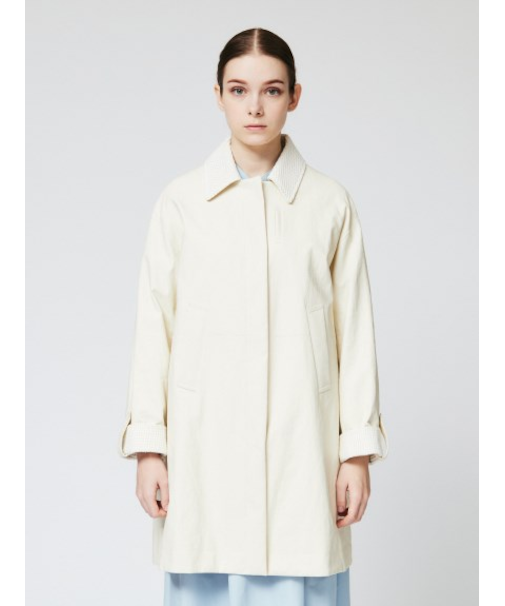 リネンコーティング 比翼ステンカラーコート