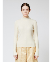 コットンシルク ハイネックニット