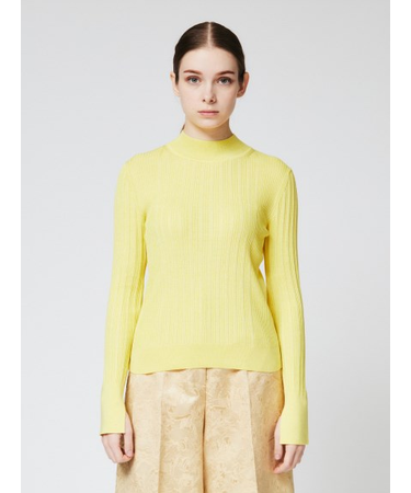 コットンシルク ハイネックニット