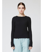 シルク混 スリットスリーブニット