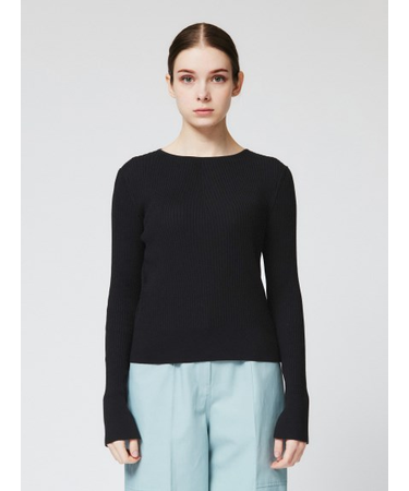 シルク混 スリットスリーブニット