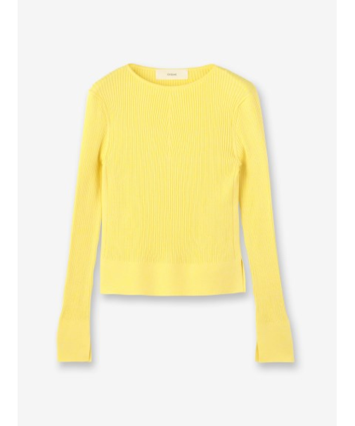 シルク混 スリットスリーブニット