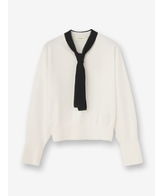 ボウタイニットトップ