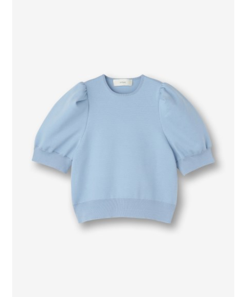 シルク混 パフスリーブ半袖ニット