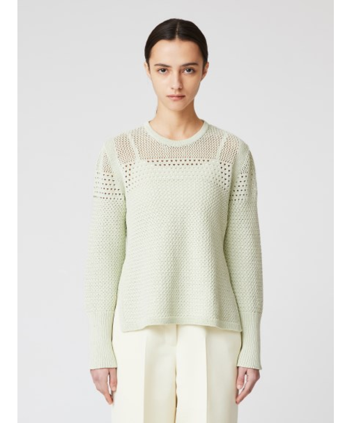 透かし編みクルーネックニット