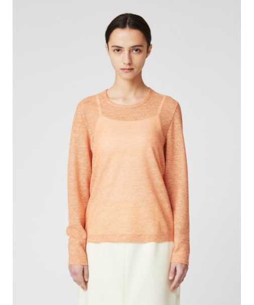 リネン混 クルーネックニットソー