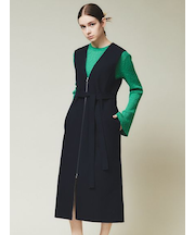 Vネックロングベスト