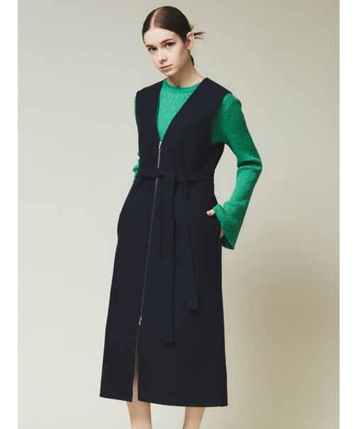 Vネックロングベスト