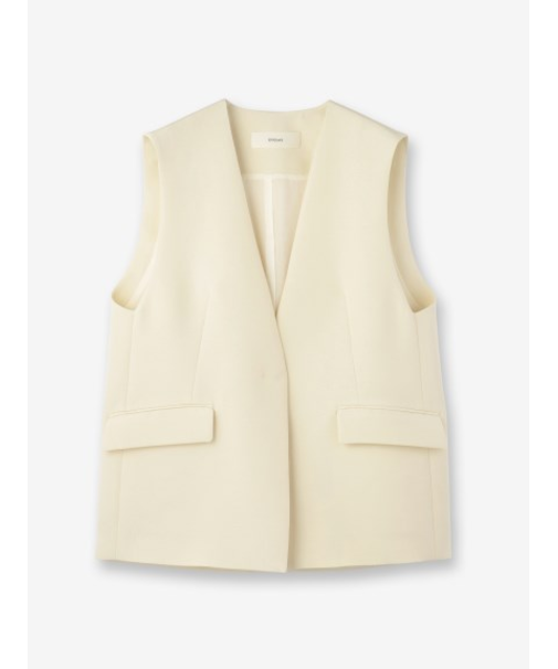 ウールシルク Vネック比翼ベスト