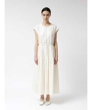 プリーツ切替ワンピース