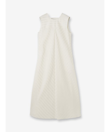 リネン混 ストライプノースリーブワンピース