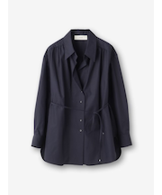 ストライプ ワイドカラーブラウス