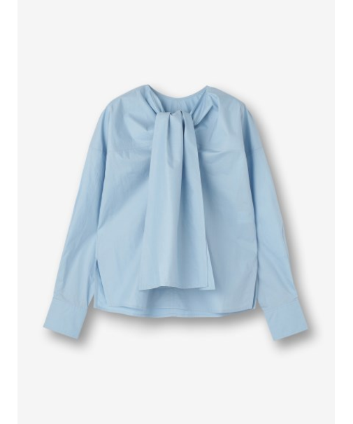 コットンポプリン ボウタイブラウス