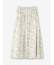 フラワー柄 プリーツスカート