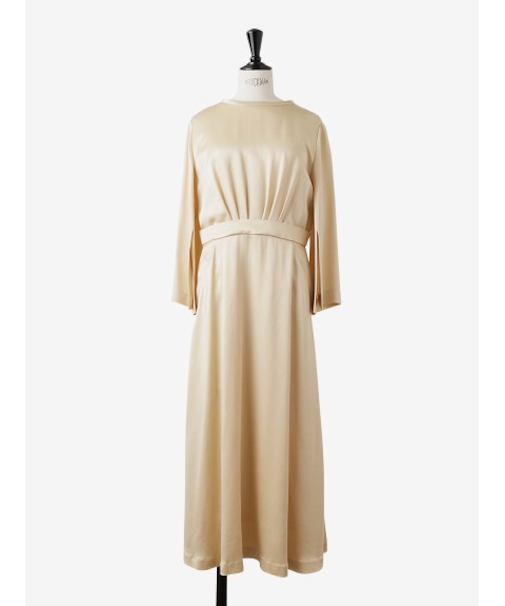 バックサテン フレアワンピース