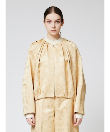 ジャカード ノーカラージャケット