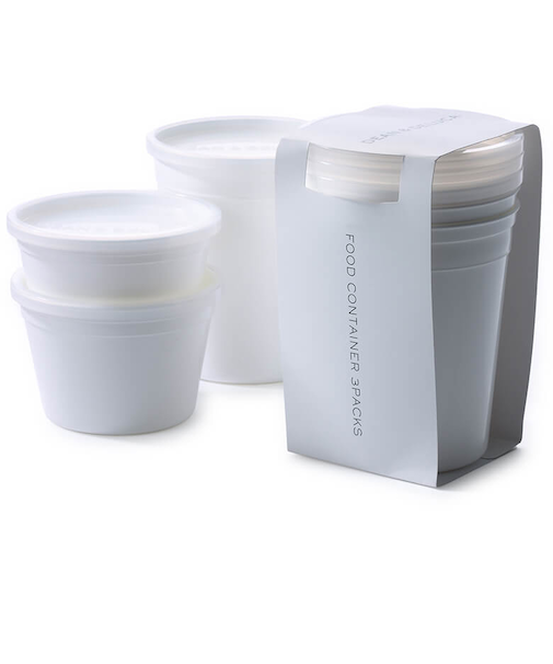 ﾌｰﾄﾞｺﾝﾃﾅ ﾎﾜｲﾄ 3pcs