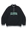 STRIPED RIB HALF ZIP SWEATSHIRT
