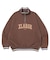 STRIPED RIB HALF ZIP SWEATSHIRT