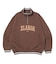 STRIPED RIB HALF ZIP SWEATSHIRT