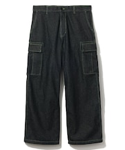COLOR STITCHED DENIM CARGO PANTS
