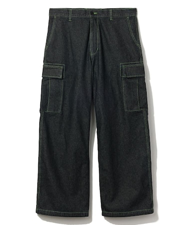 COLOR STITCHED DENIM CARGO PANTS