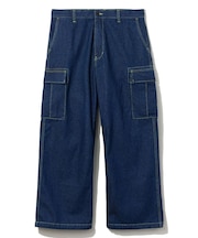COLOR STITCHED DENIM CARGO PANTS