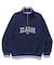 STRIPED RIB HALF ZIP SWEATSHIRT